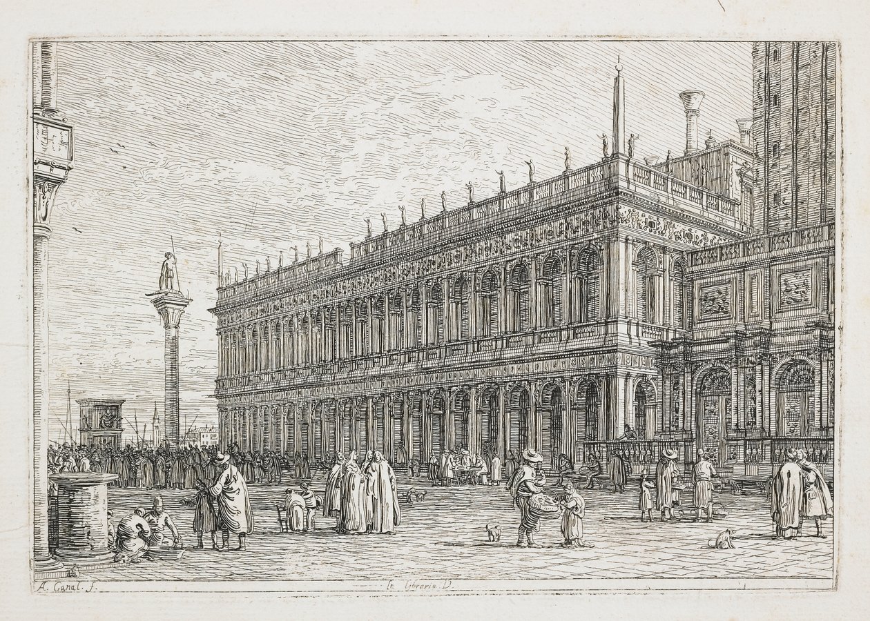 La Libreria, Platte aus Vedute, altre presse da i loughi, altre ideate, 1740-1745 von Giovanni Antonio Canal