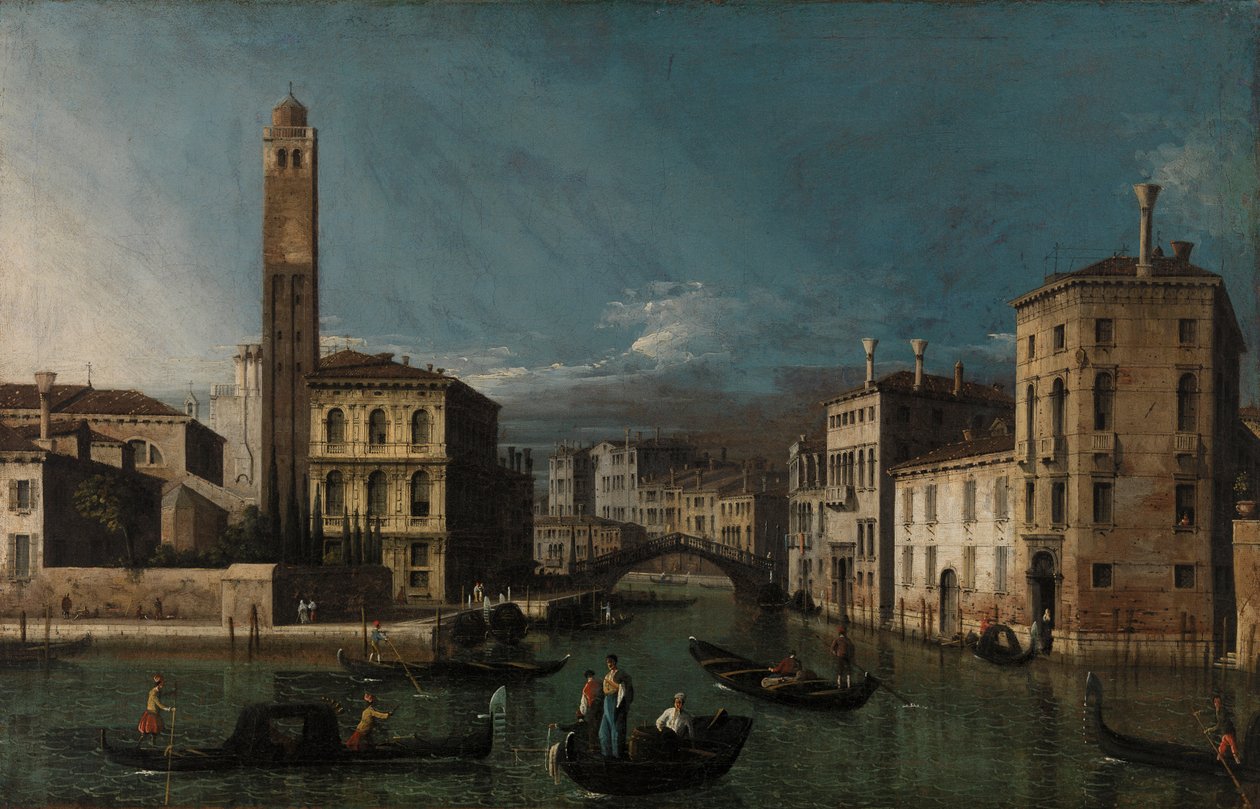 Canal Grande: San Geremia und der Eingang zum Cannaregio von Canaletto (Giovanni Antonio Canal)