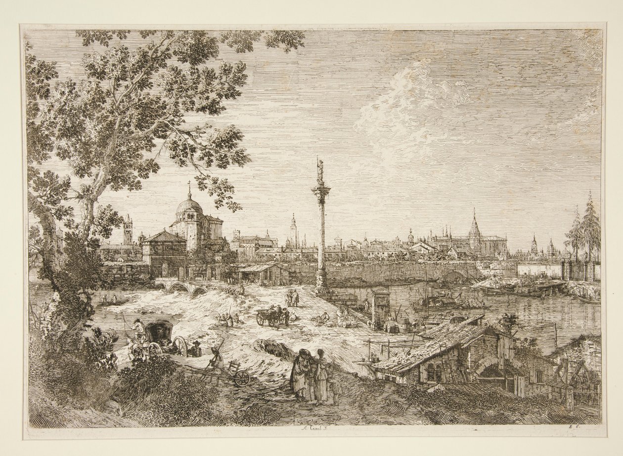 Imaginäre Ansicht von Padua, aus der Serie Vedute (Ansichten) von Canaletto (Giovanni Antonio Canal)