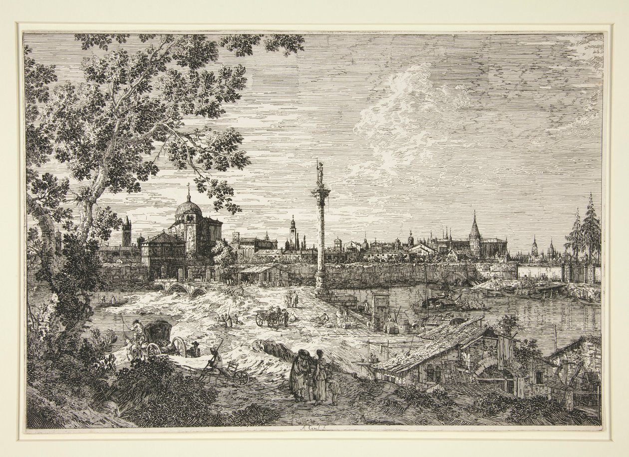 Imaginäre Ansicht von Padua, aus der Serie Vedute (Ansichten) von Canaletto (Giovanni Antonio Canal)