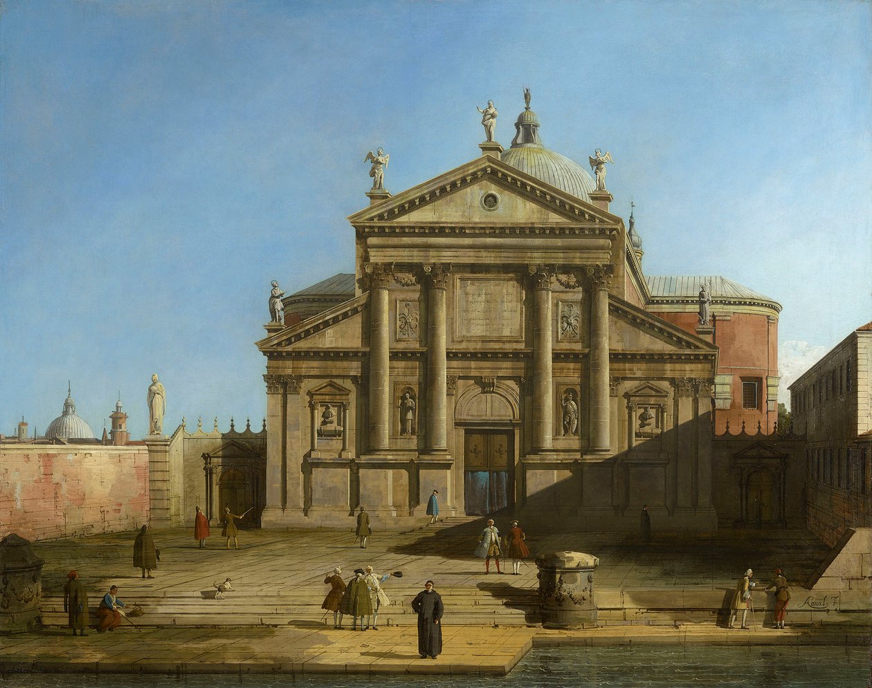 Canaletto - San Giorgio Maggiore in einer Capriccio-Kulisse um 1744 von Canaletto