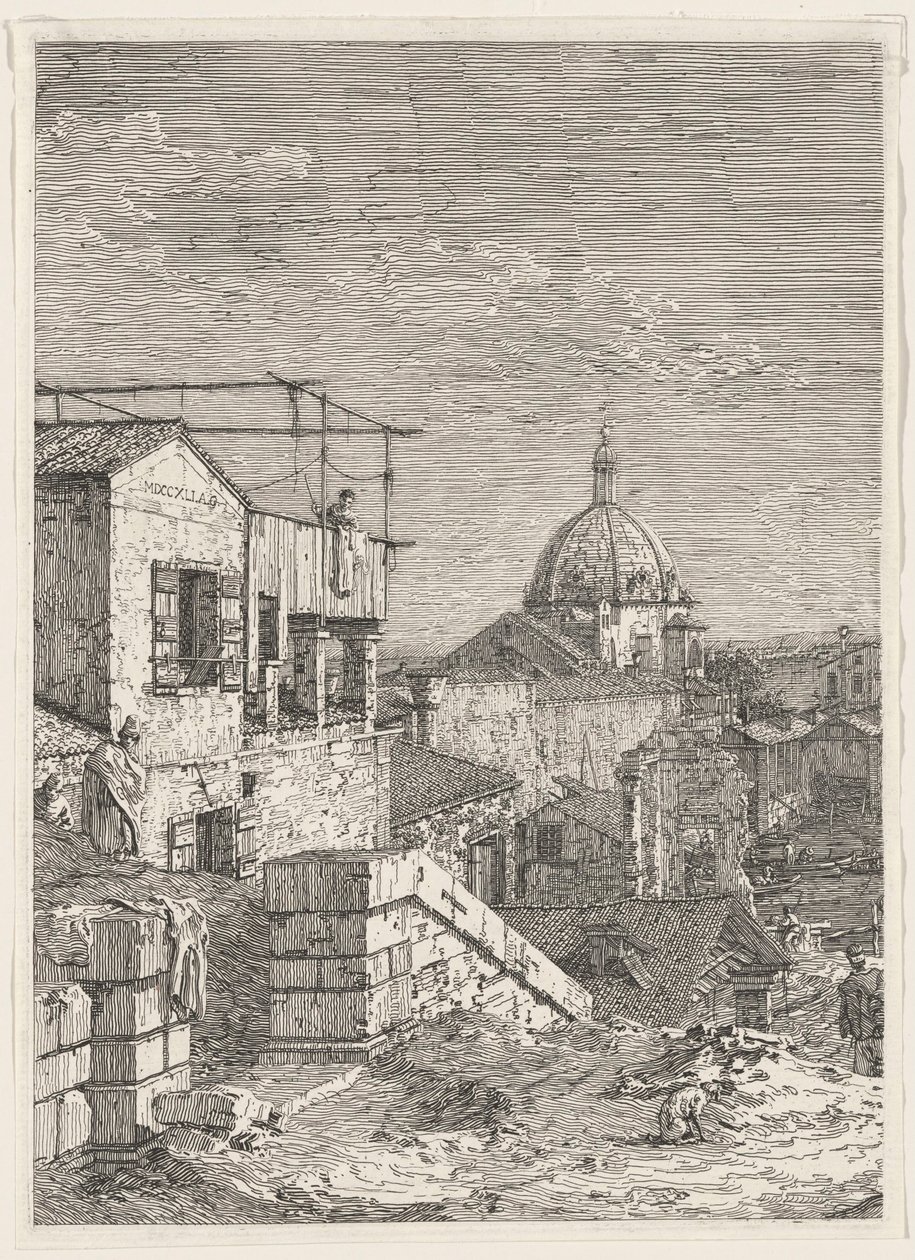 Imaginäre Aussicht über Venedig (linker Teil) von Canaletto