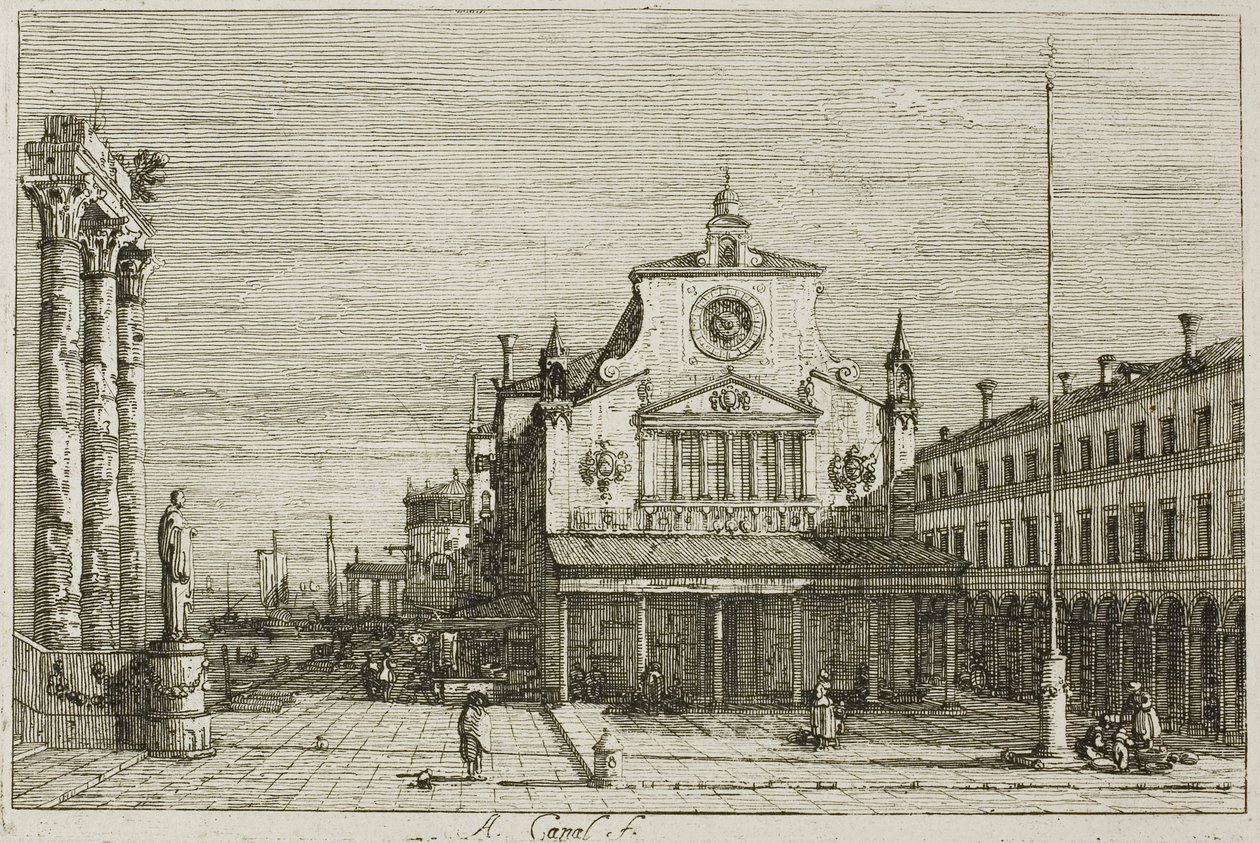 Imaginäre Ansicht von S. Giacomo di Rialto, aus Vedute von Canaletto