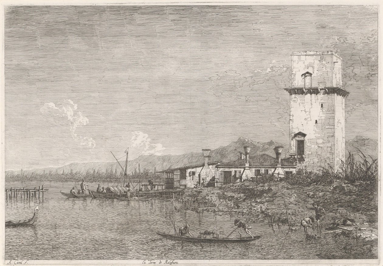 Der Turm von Malghera von Canaletto