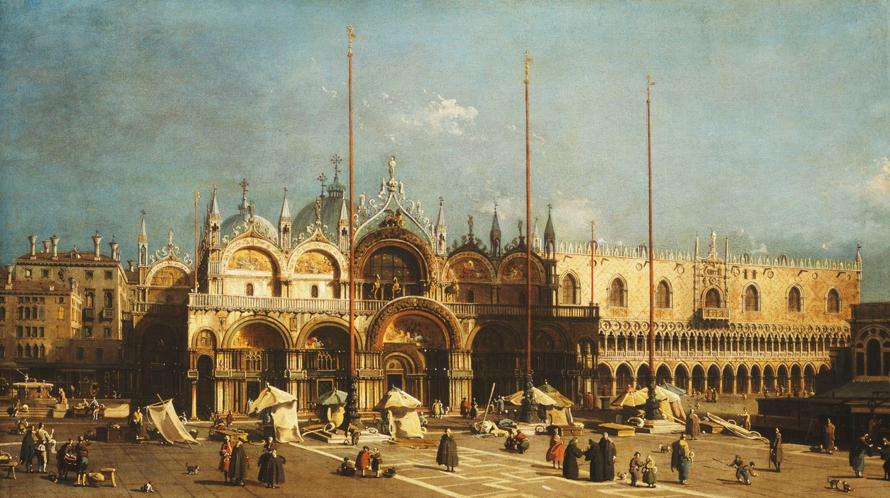 San Marco und der Dogenpalast, Venedig, vom Markusplatz, ca. 1740er von Giovanni Antonio Canal