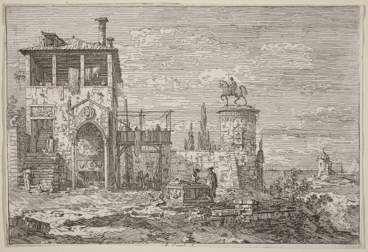 Das Reiterdenkmal von Canaletto