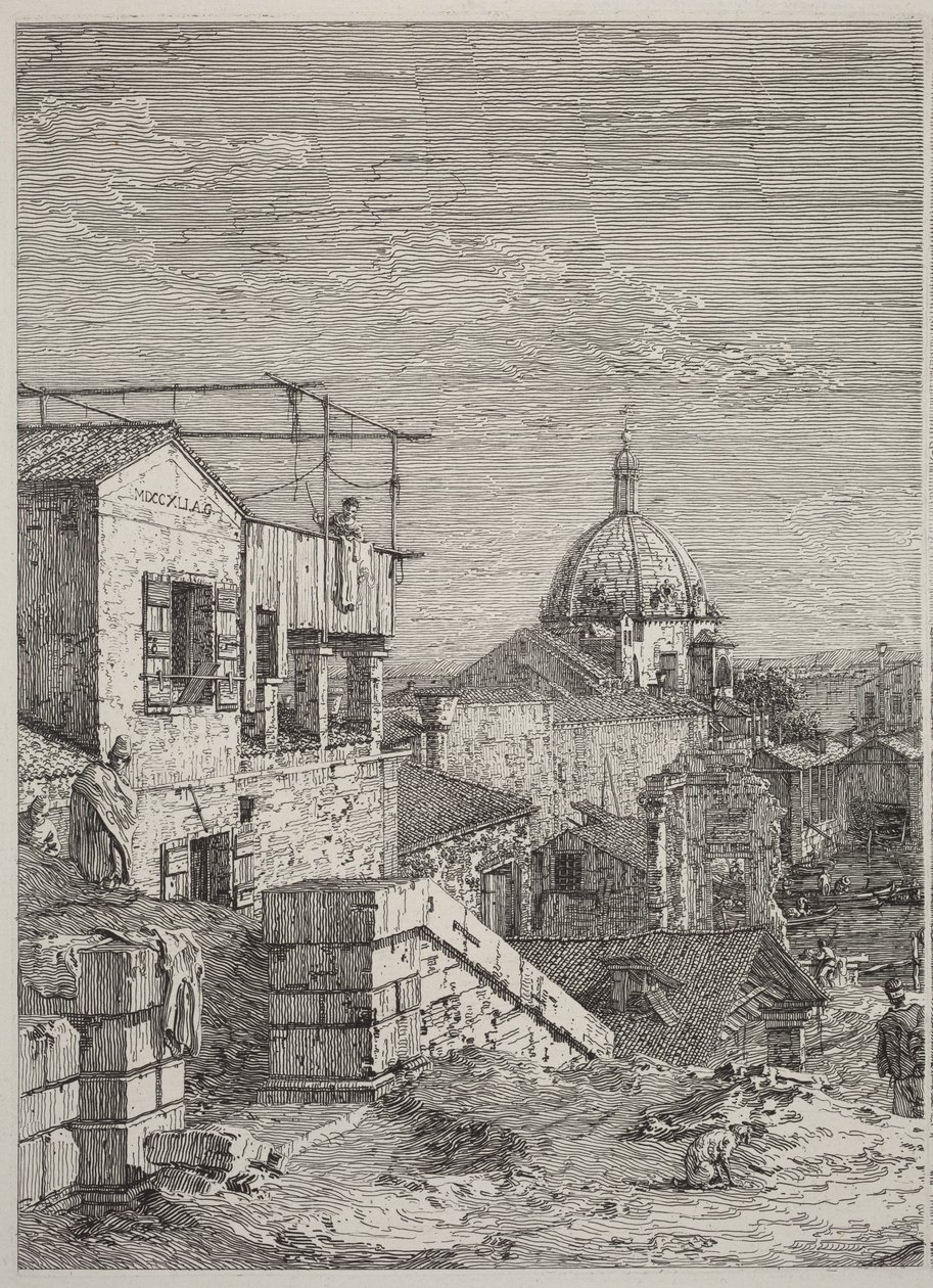 Das Haus mit der Inschrift [links] von Canaletto