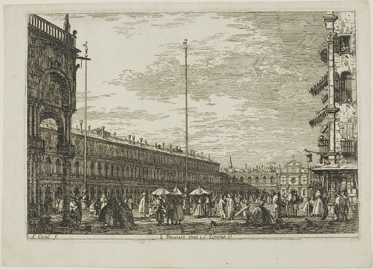 le Procuratie niove e S. Ziminian V., aus Vedute von Canaletto