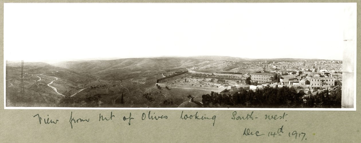 Blick vom Ölberg nach Südwesten, 14. Dezember 1917 von Capt. Arthur Rhodes