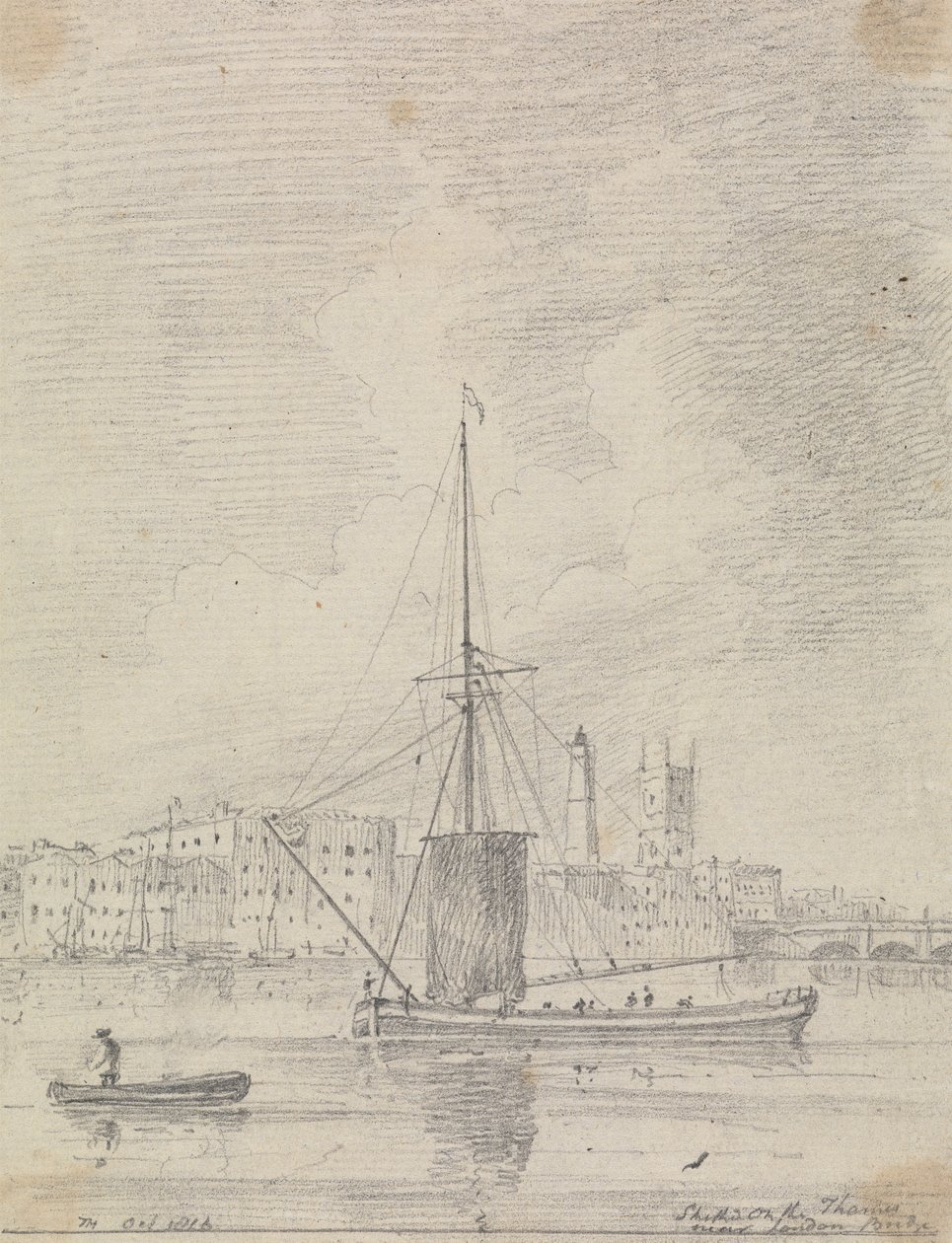 Schiffe auf der Themse in der Nähe der London Bridge, Oktober 1816 von Capt. Thomas Hastings