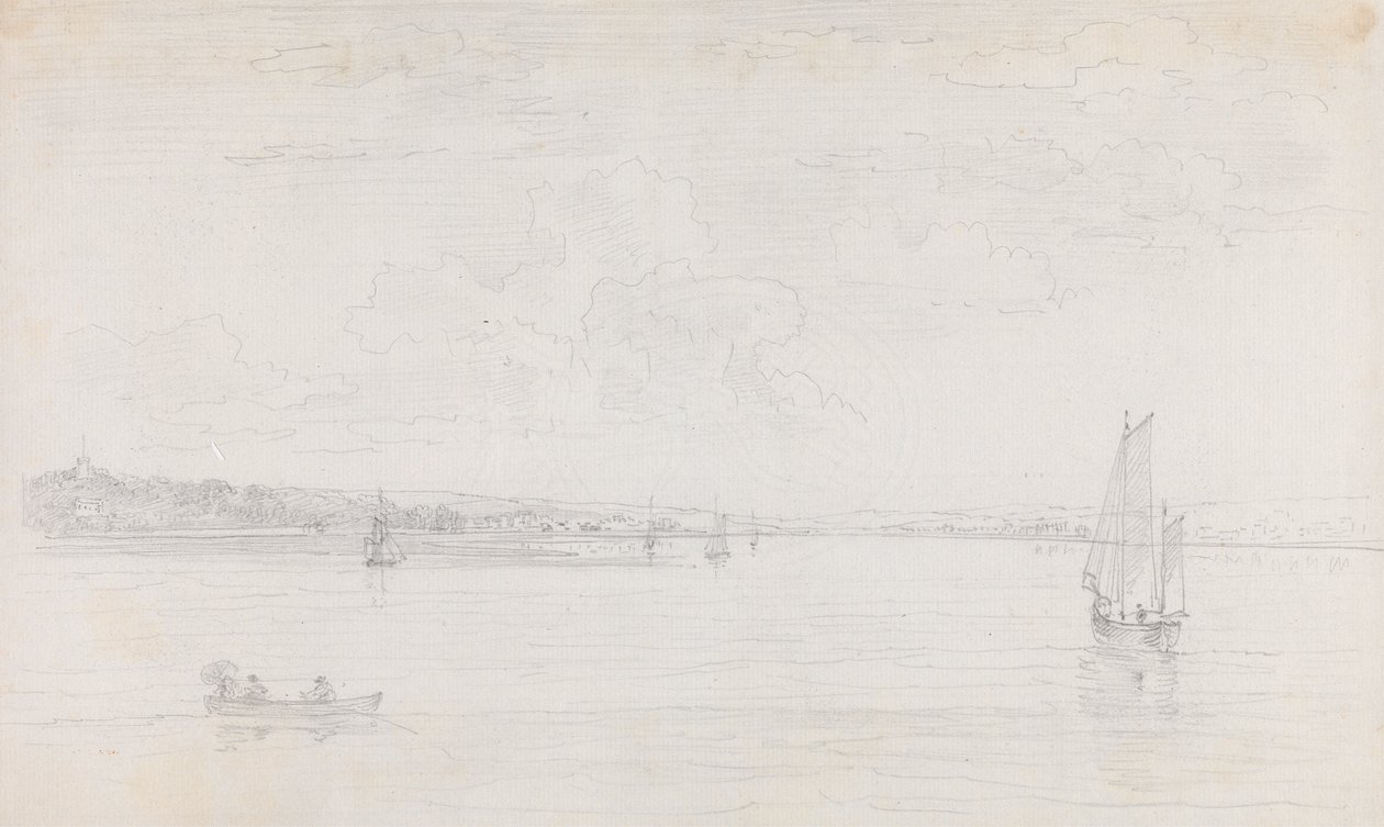 Skizze von Cowes, Isle of Wight, vom Solent aus von Capt. Thomas Hastings