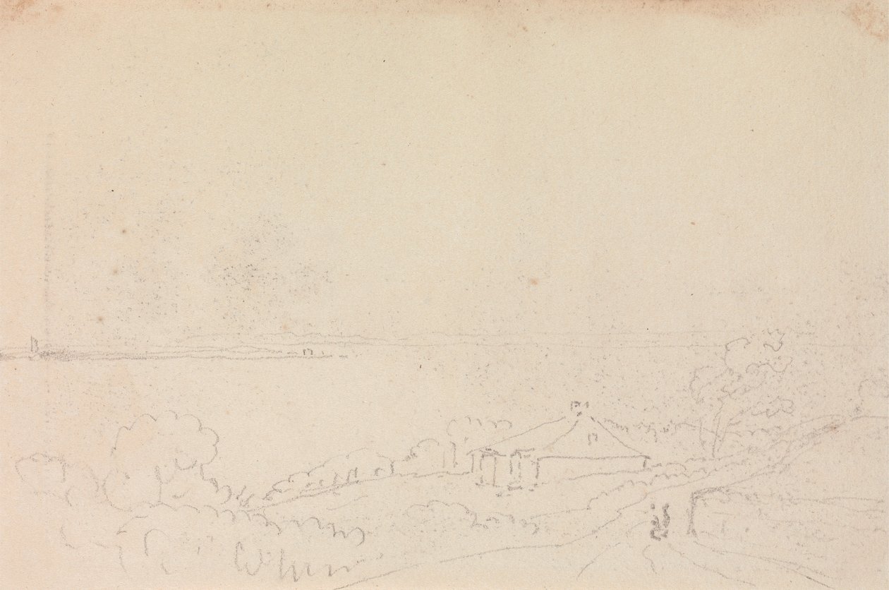 Skizze eines Häuschens in der Nähe der Küste von Capt. Thomas Hastings