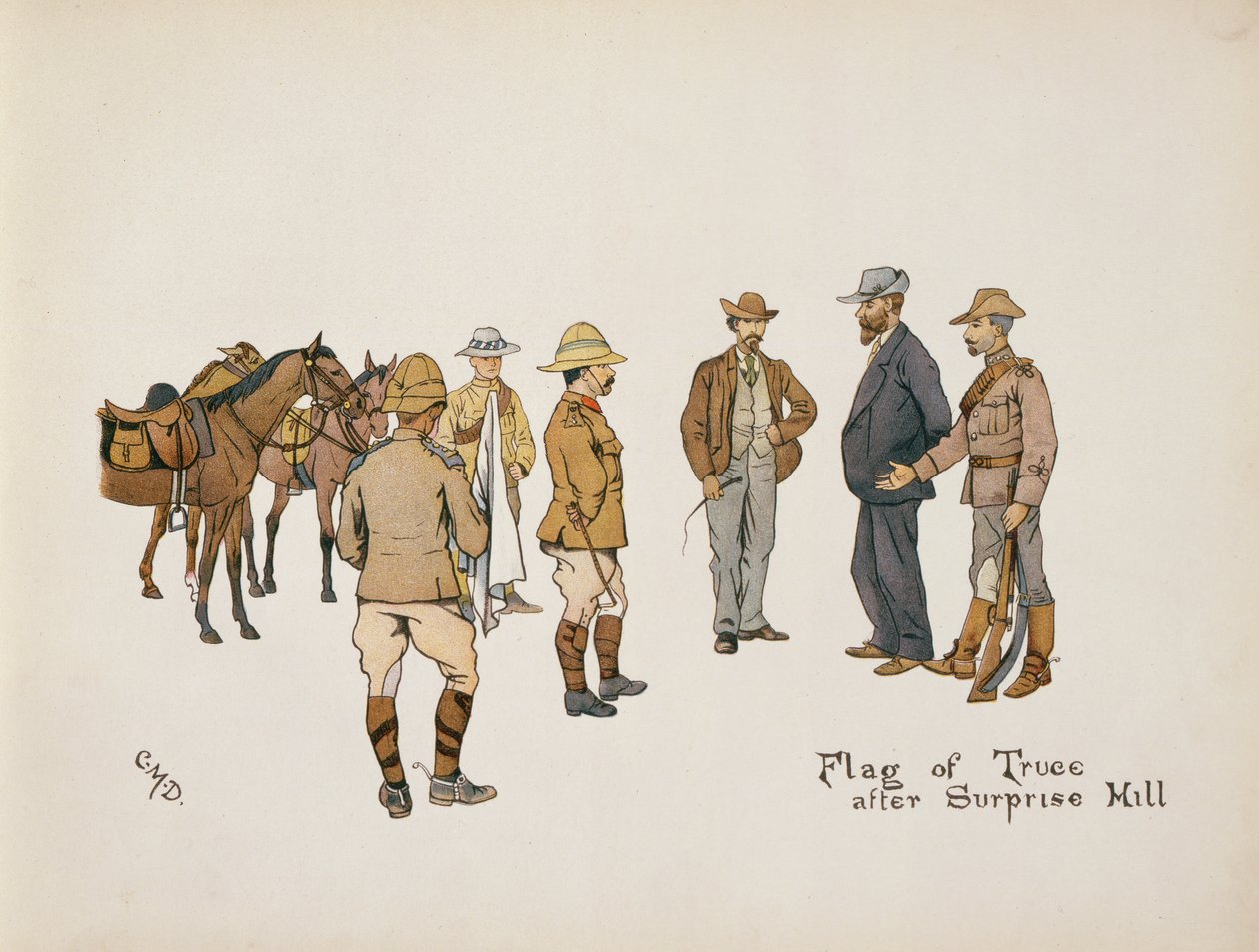 Flagge des Waffenstillstands nach Surprise Hill, aus The Leaguer of Ladysmith, 1900 von Captain Clive Dixon