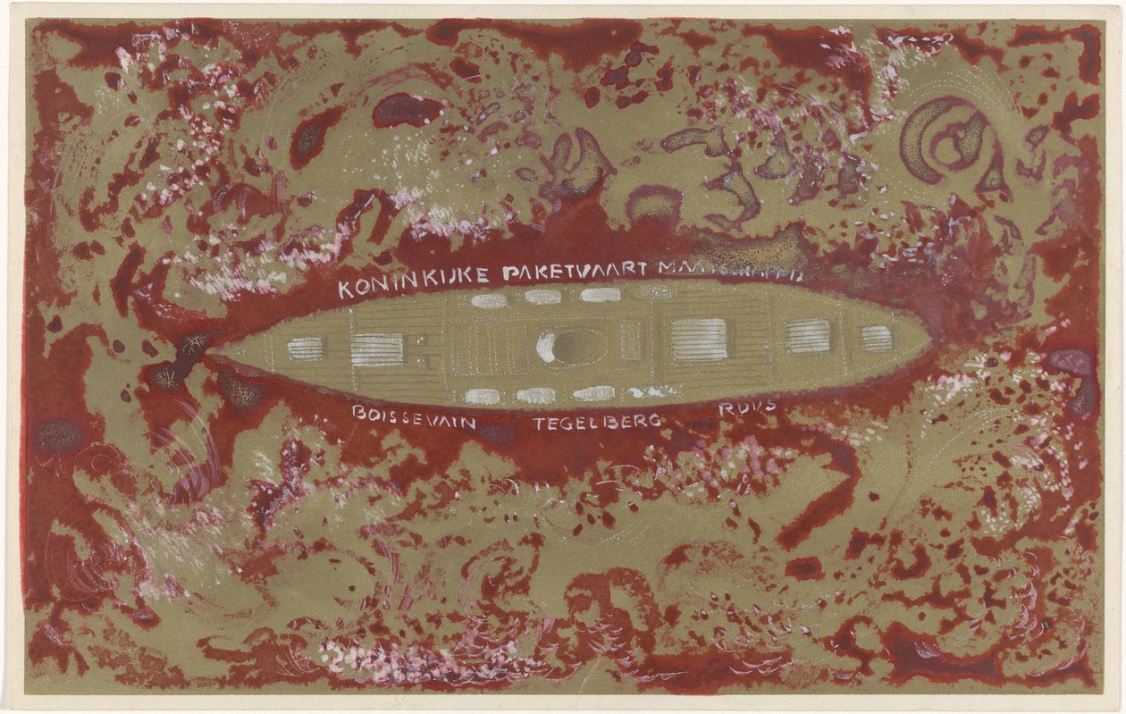 Entwurf für Vignette der Koninklijke Paketvaart Maatschappij von Carel Adolph Lion Cachet