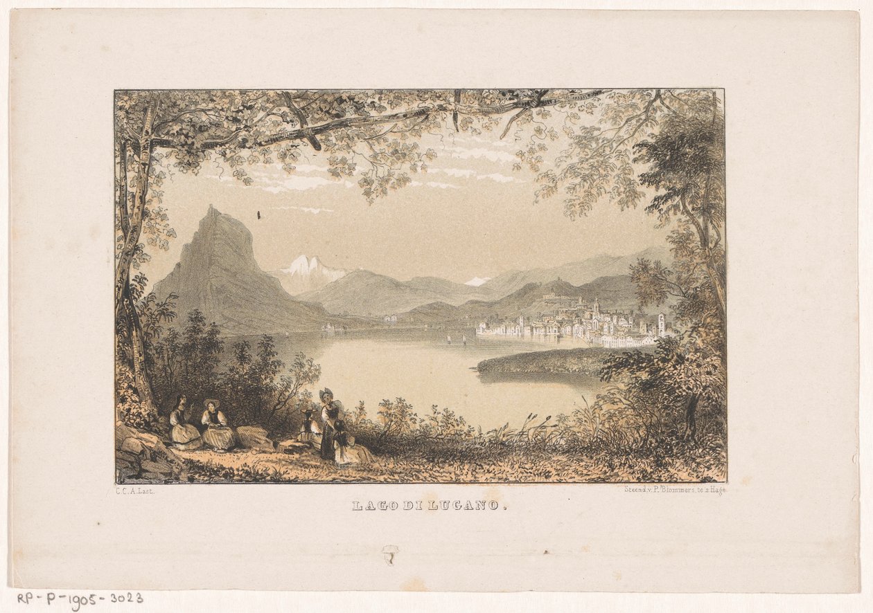 Blick auf den Luganersee von Carel Christiaan Antony Last