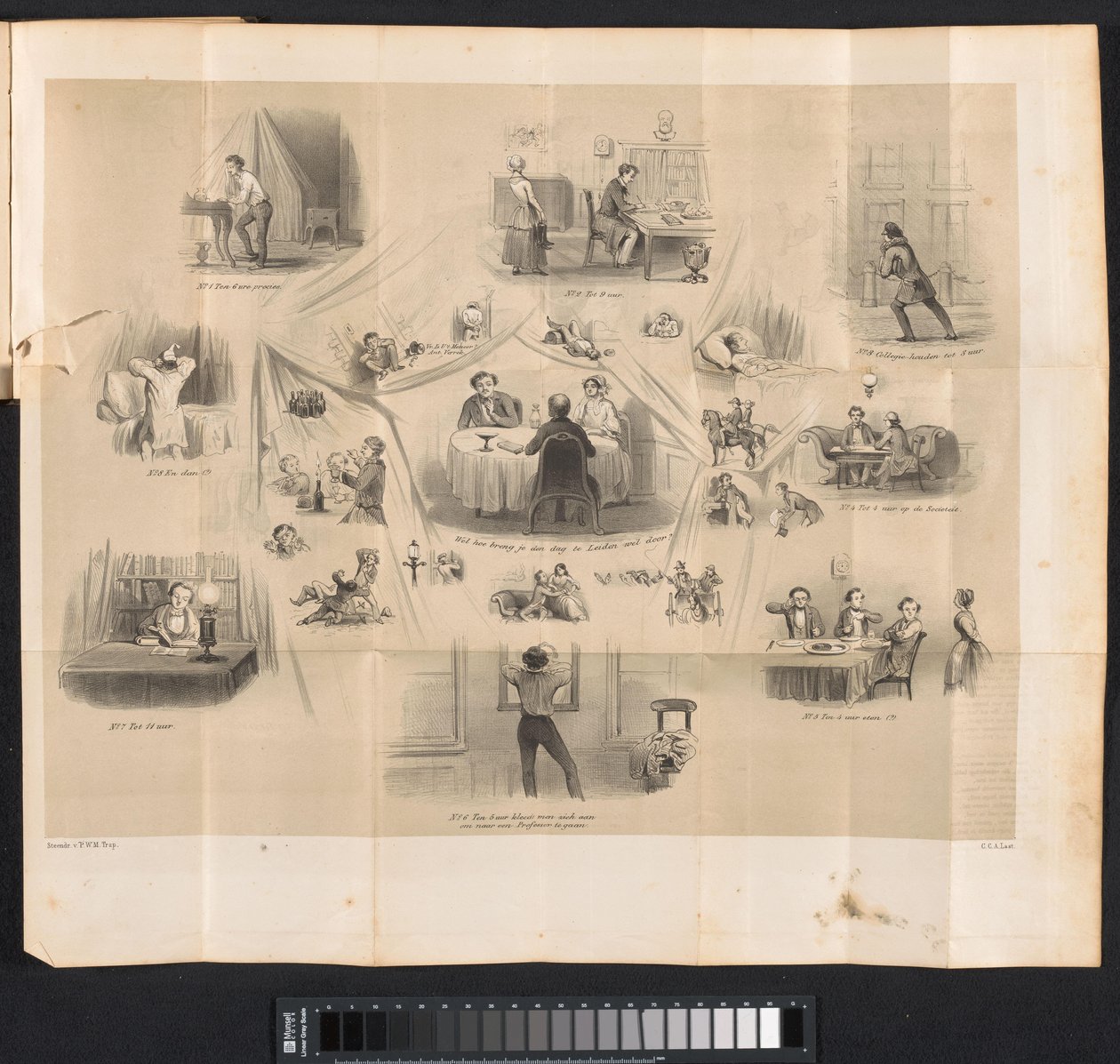 Karikatur im Leidener Studentenalmanach, 1853 von Carel Christiaan Antony Last