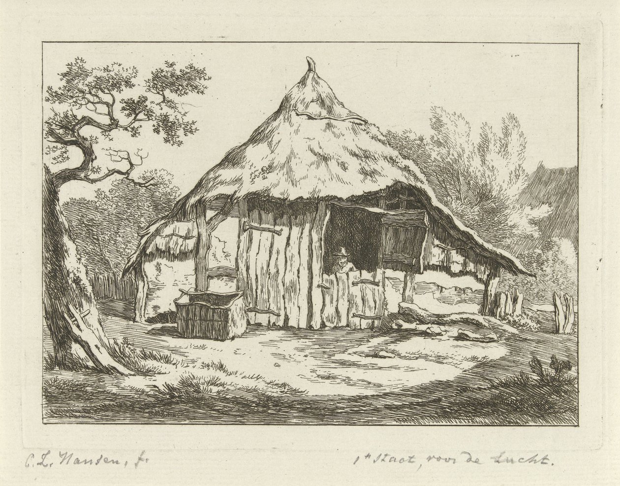 Bauernscheune mit offener Oberseite von Carel Lodewijk Hansen