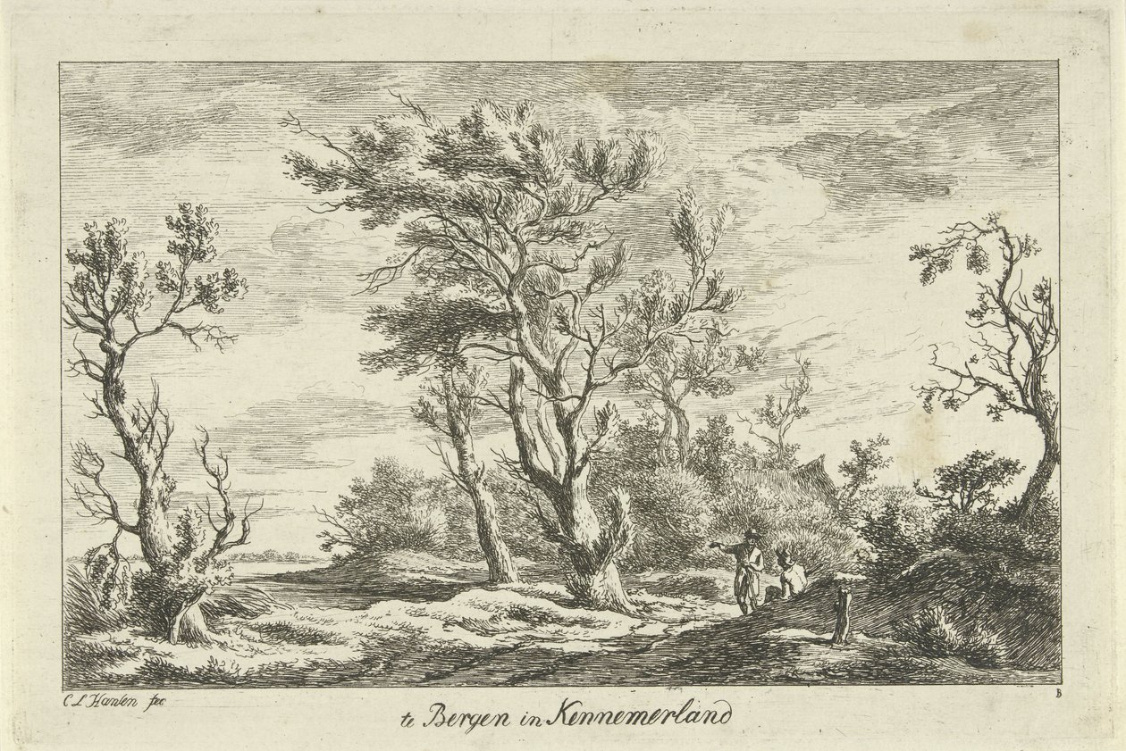 Reisende in einer Landschaft von Carel Lodewijk Hansen