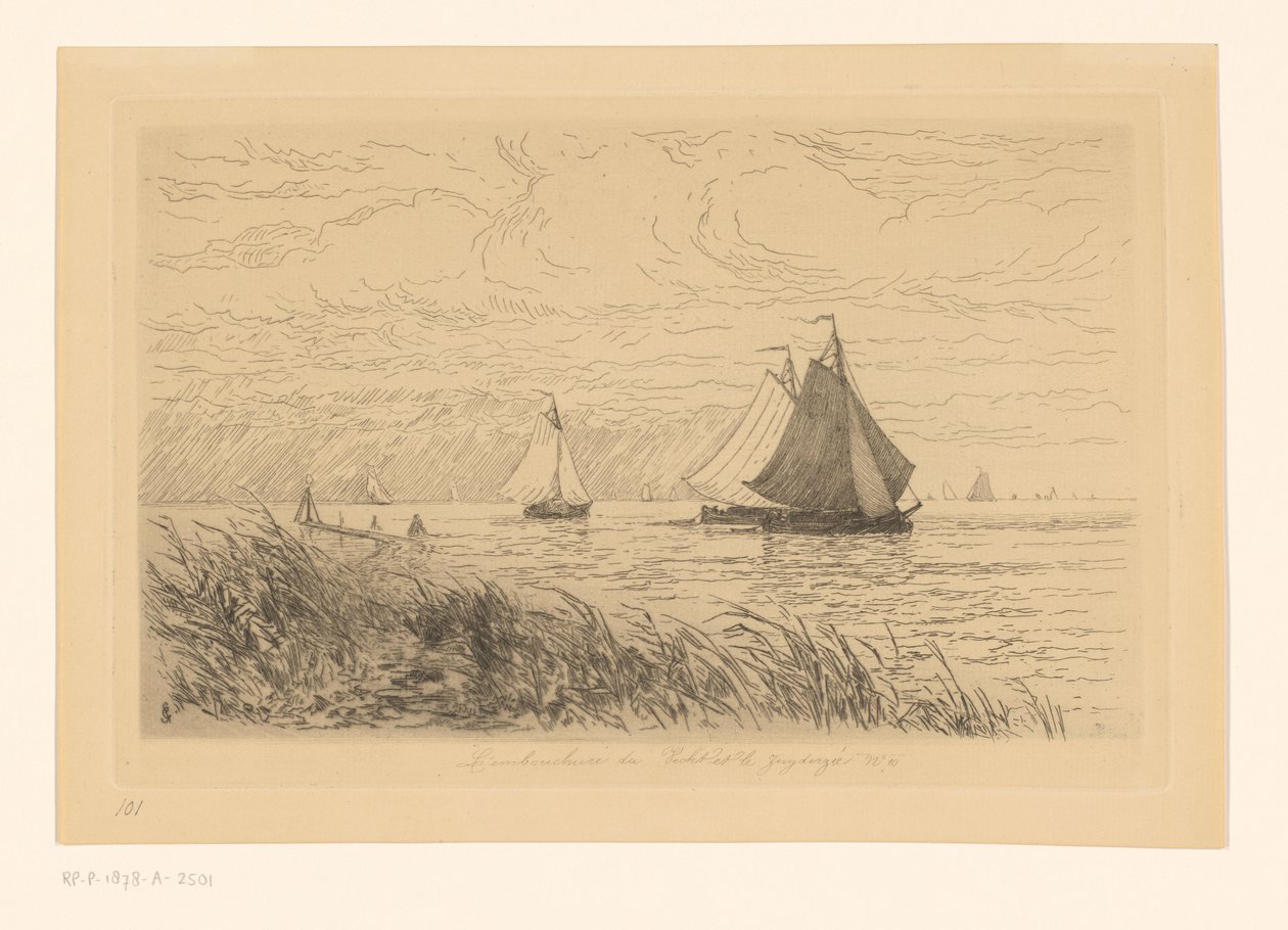 Die Mündung der Vecht und das Zuiderzee von Carel Nicolaas Storm van 