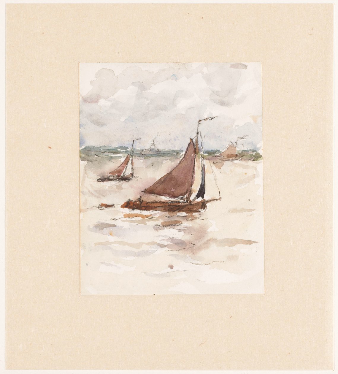 Segelnde Fischerboote auf der Schelde von Carel Nicolaas Storm van 