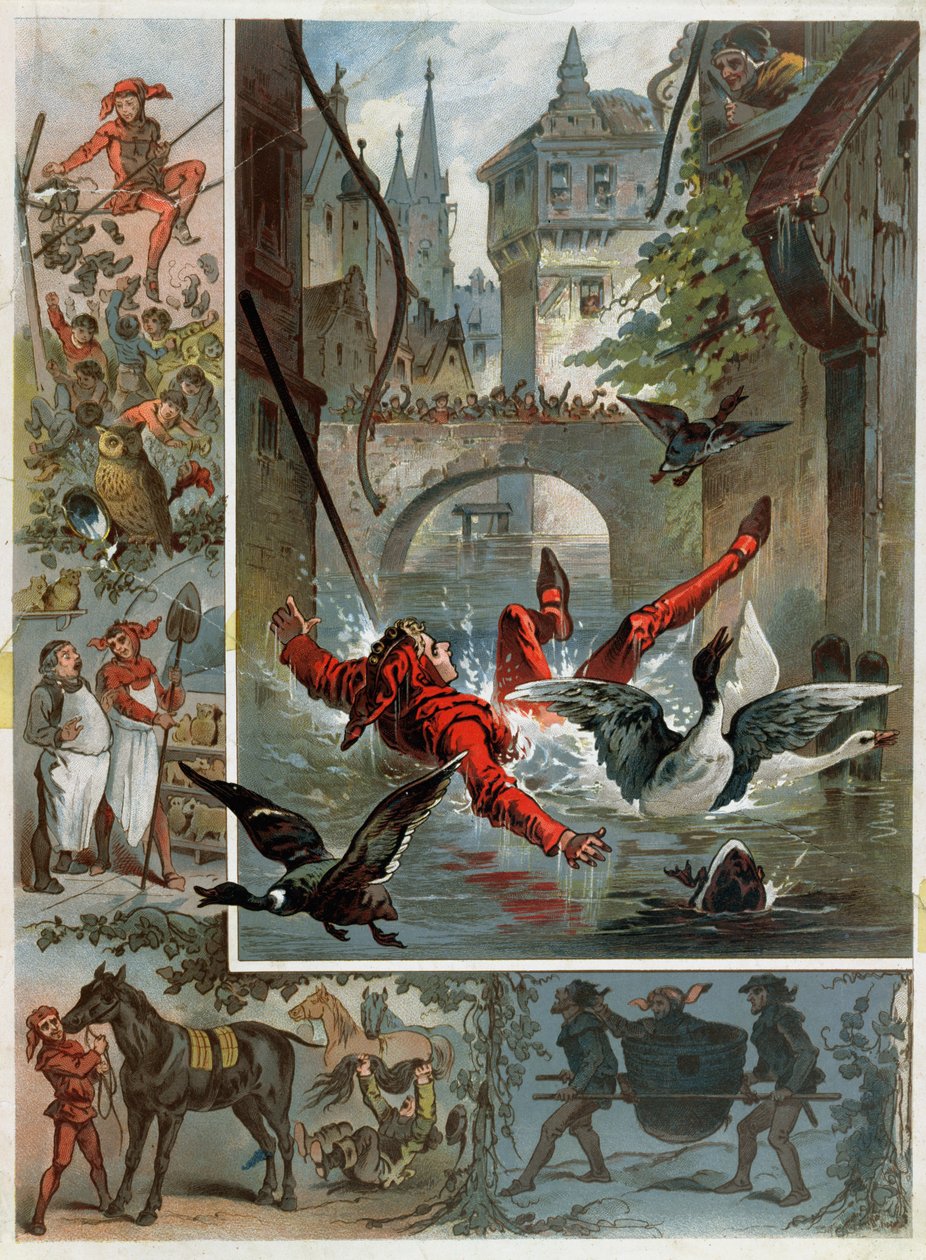 Illustration zur Till Eulenspiegel Geschichte von Richard Strauss (1864-1949) ca. 1860-80 von Carl Offterdinger