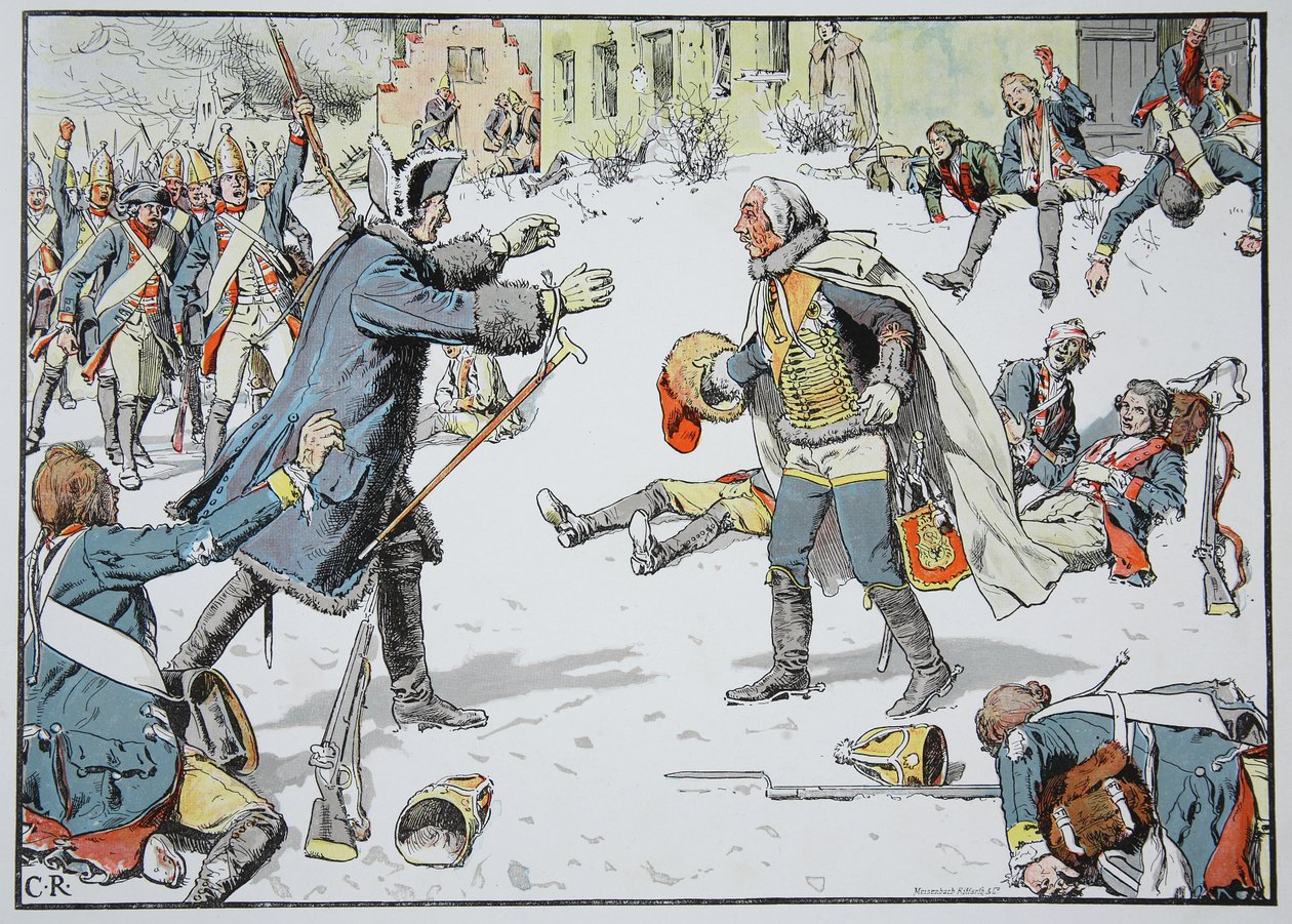 Der Morgen nach der Schlacht von Torgau, 4. November 1760 von Carl Röchling