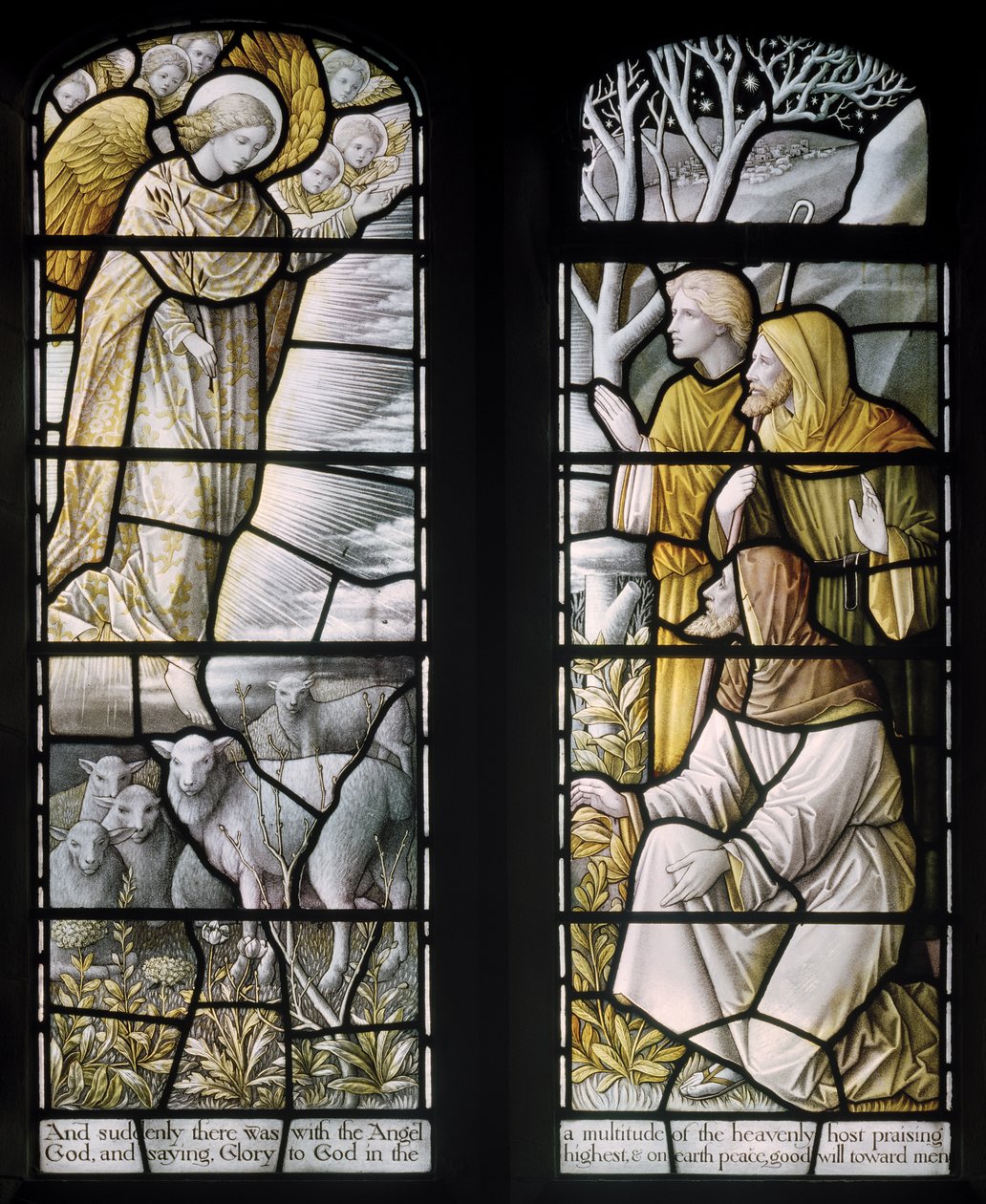Over Wyresdale, Christ Church, Shrigley & Hunt, Carl Almquist, Die Hirtenkirche, Hirten, Schafe von Carl Almquist