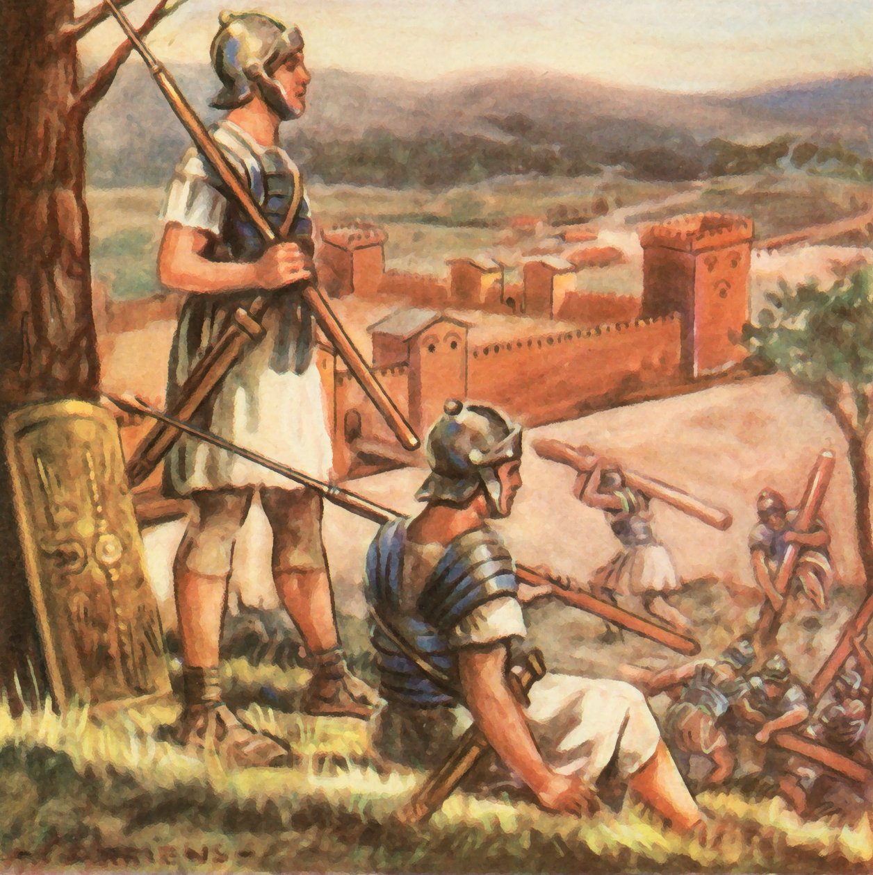 Römisches Fort am Rhein von Carl Arriens