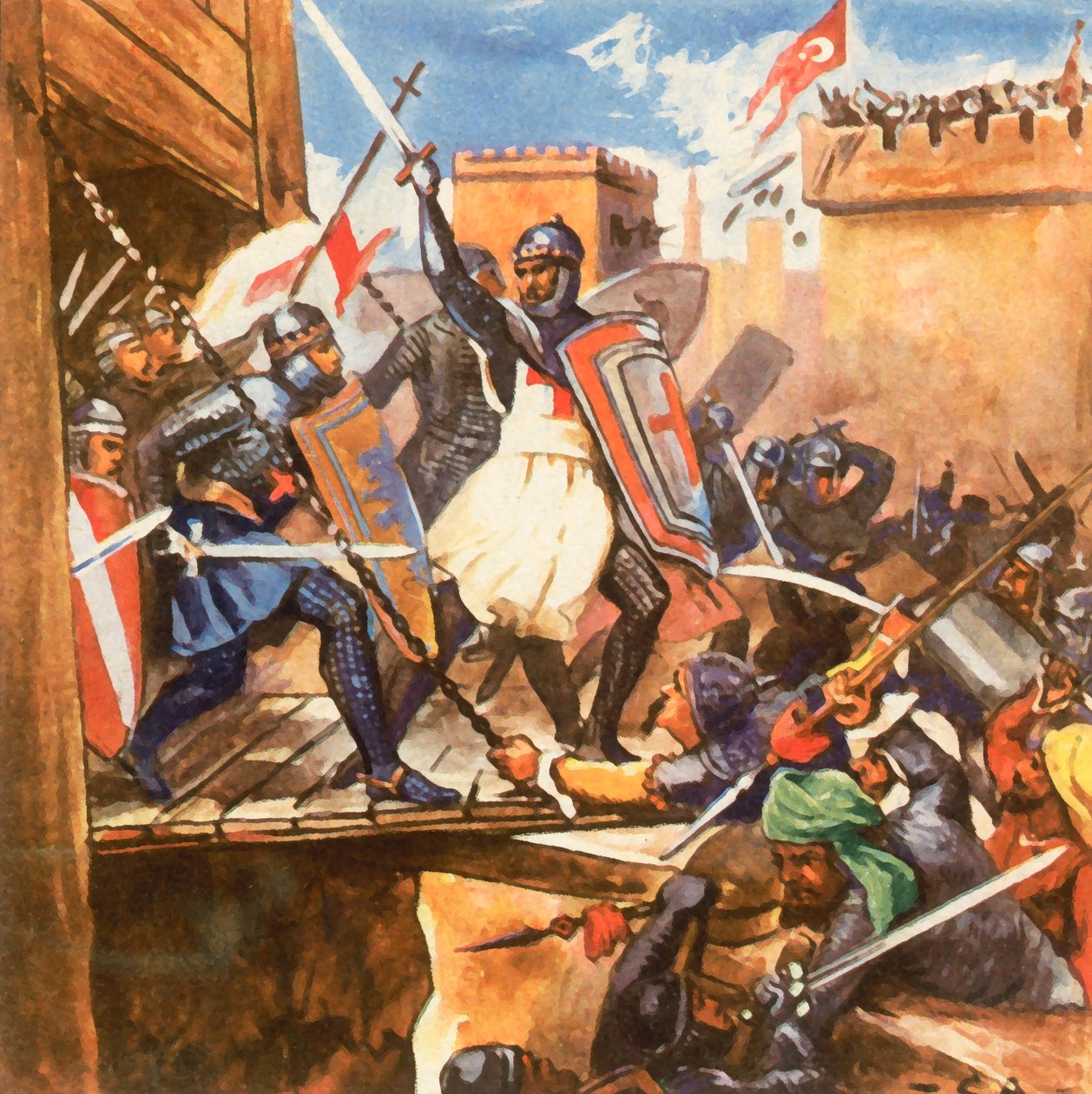 Der Angriff der Kreuzritter auf Akkon von Carl Arriens