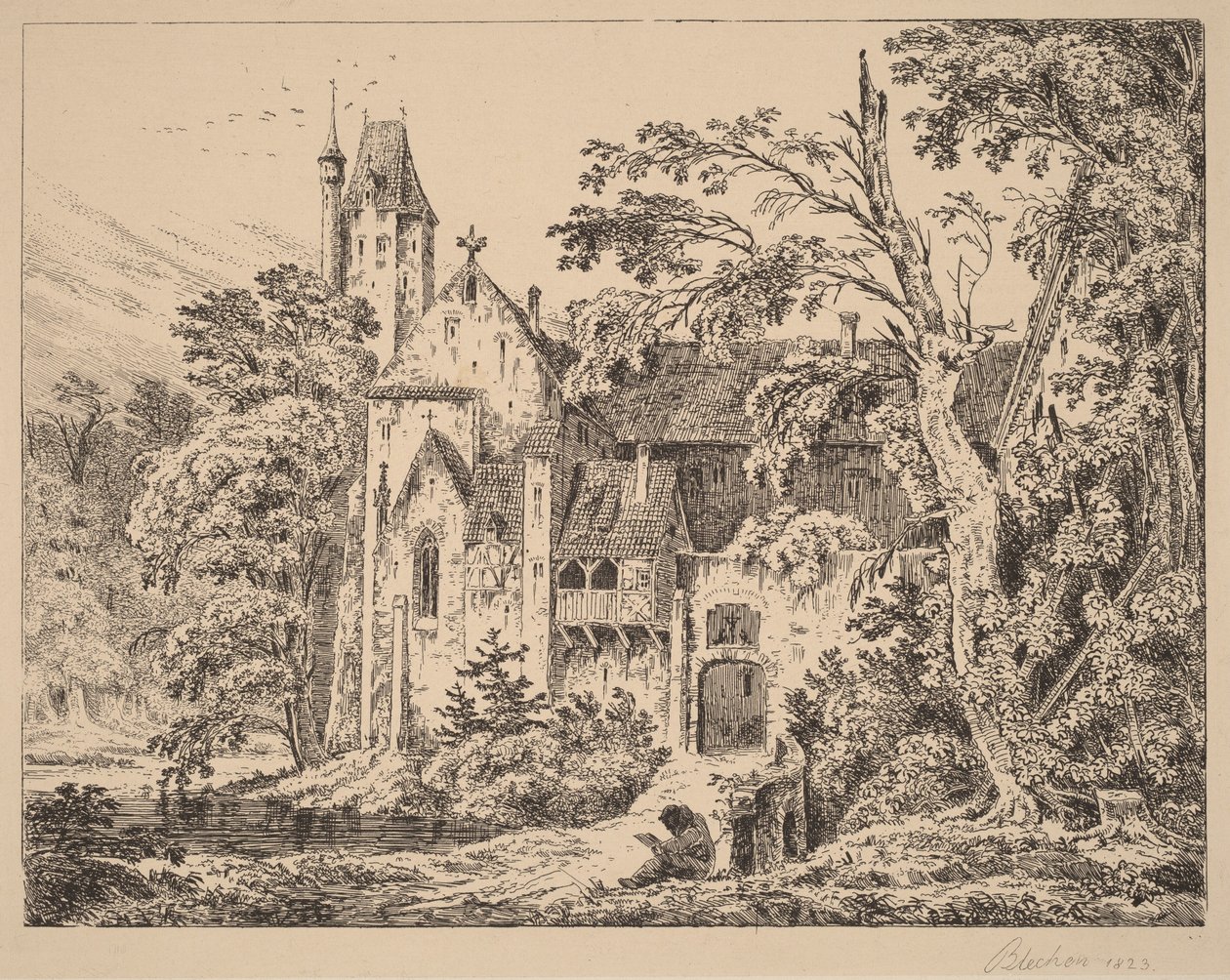 Das Kloster im Wald von Carl Blechen
