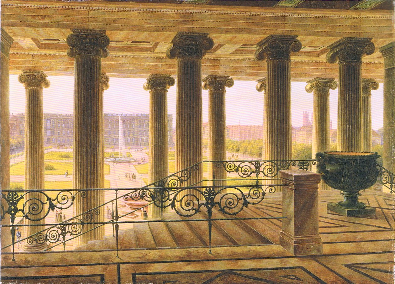 Blick vom Neuen Museum auf den Lustgarten und das Königsschloss in Berlin von Carl Daniel Freydanck