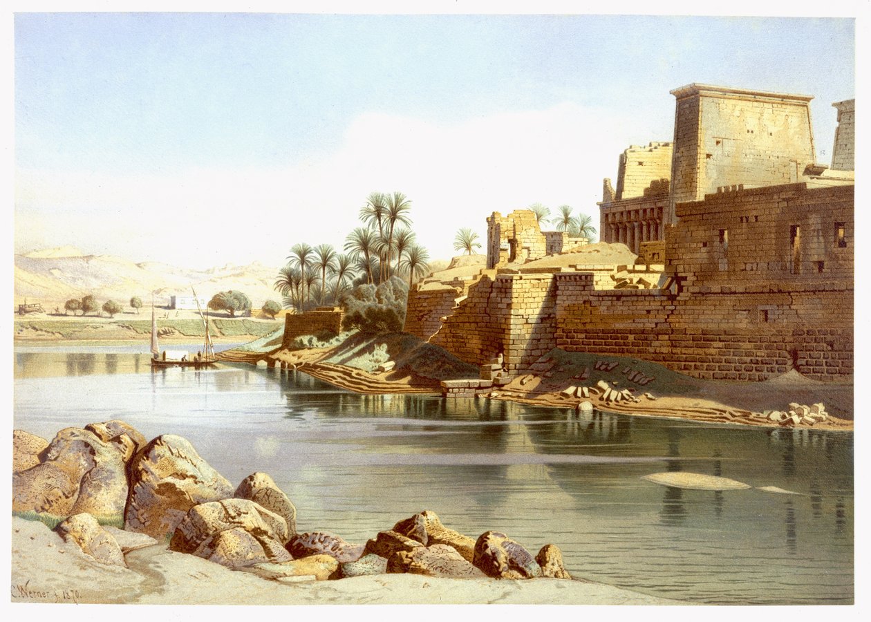 Tempel der Isis in Philae, 1870 von Carl Friedrich Heinrich Werner