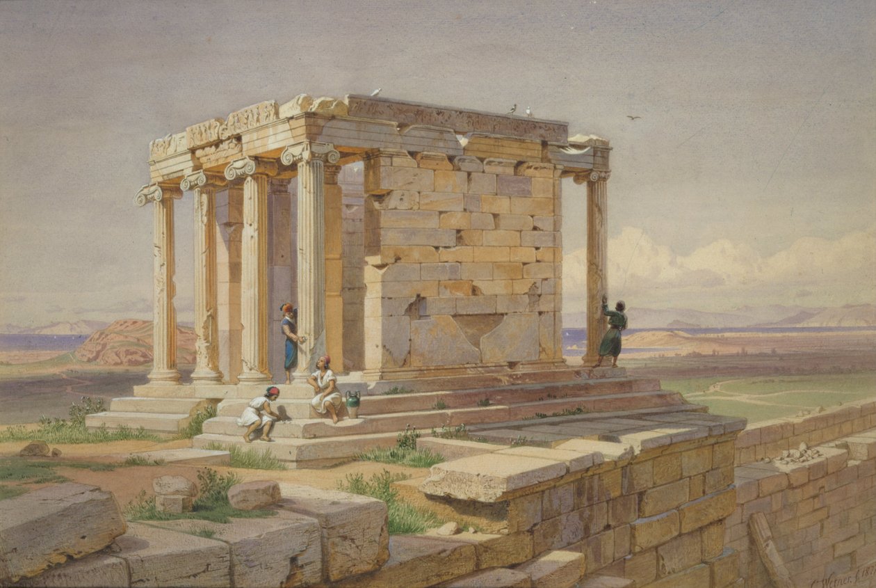 Der Tempel der Athena Nike. Blick von Nordosten, 1877 von Carl Friedrich Heinrich Werner