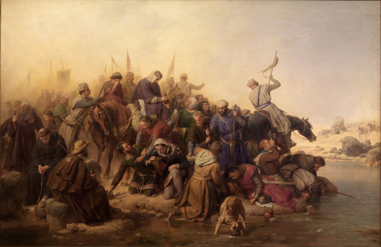 Die Kreuzfahrer in der Wüste von Carl Friedrich Lessing