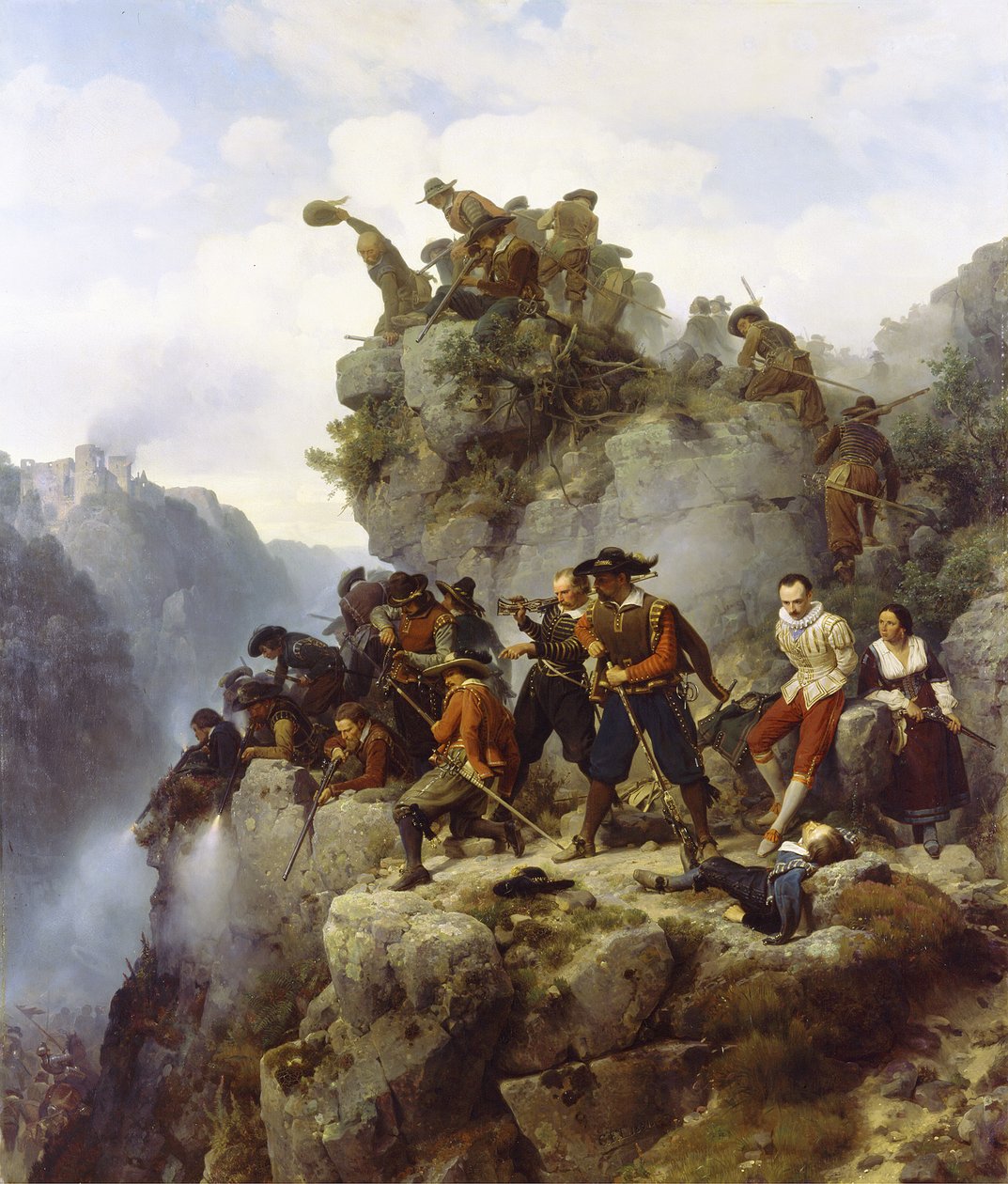 Schützen im Engpass von Carl Friedrich Lessing