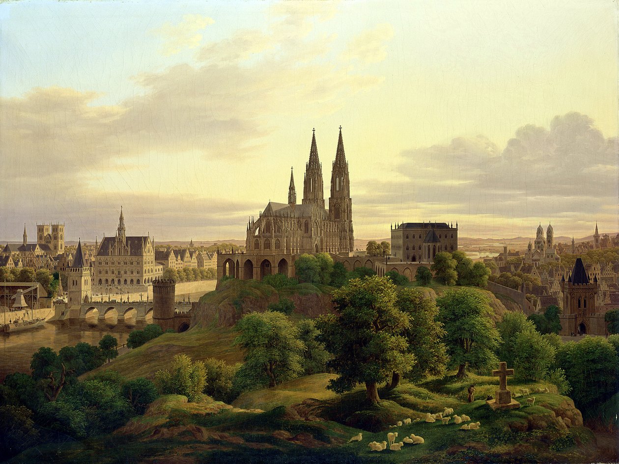 Eine mittelalterliche Stadt im Jahr 1830, 1830 von Carl Georg Adolph Hasenpflug
