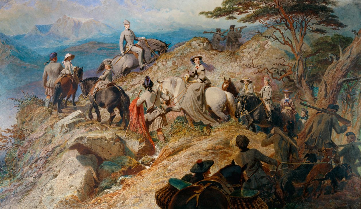 Morgen in den Highlands. Die königliche Familie besteigt den Lochnagar, 1853 von Carl Haag
