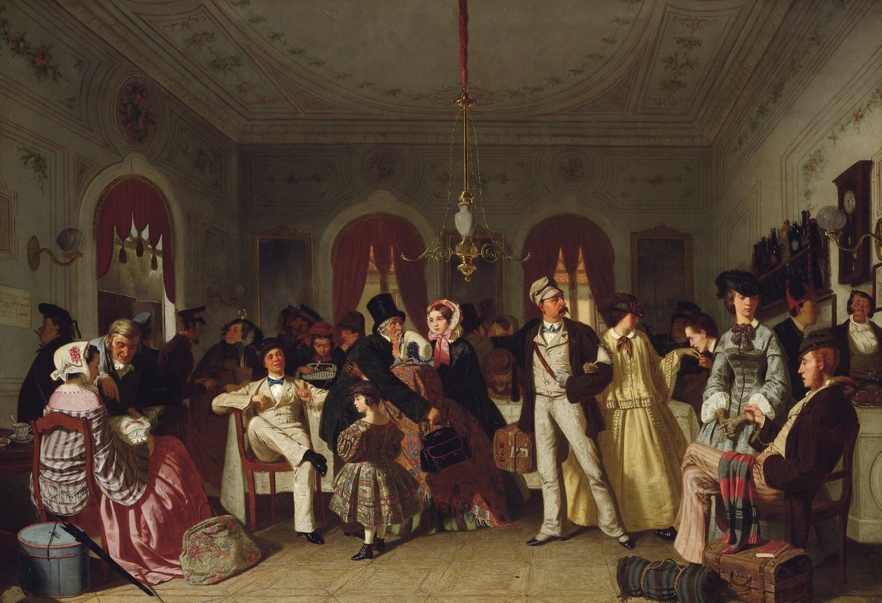 Der Warteraum erster und zweiter Klasse, ca. 1860 von Carl Hendrik d Unker