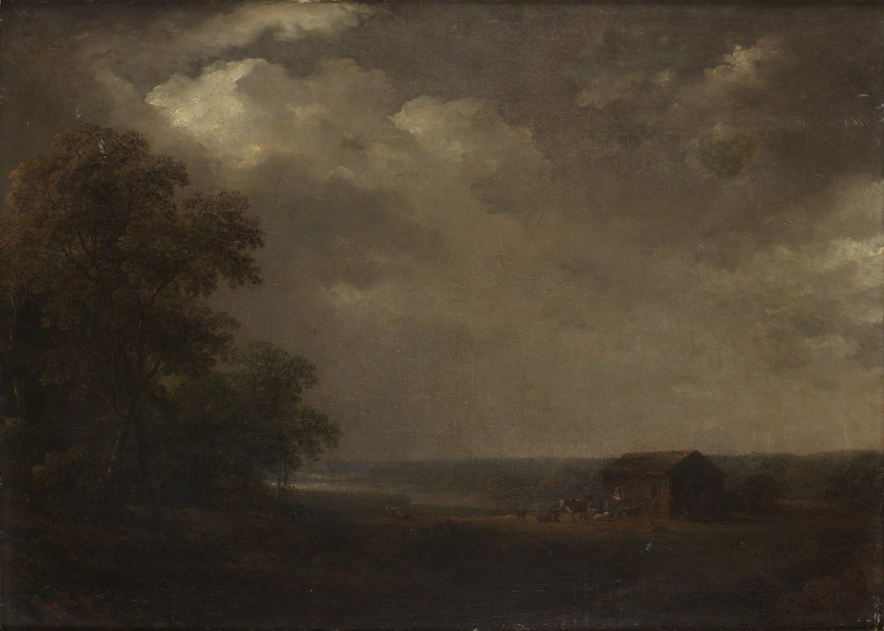 Landschaft mit Haus und Vieh von Carl Johan Fahlcrantz