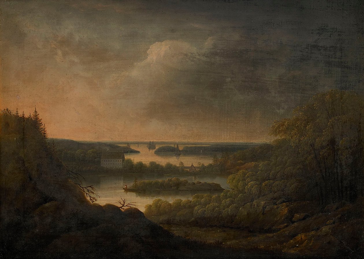 Blick über das Herrenhaus Velamsund von Carl Johan Fahlcrantz