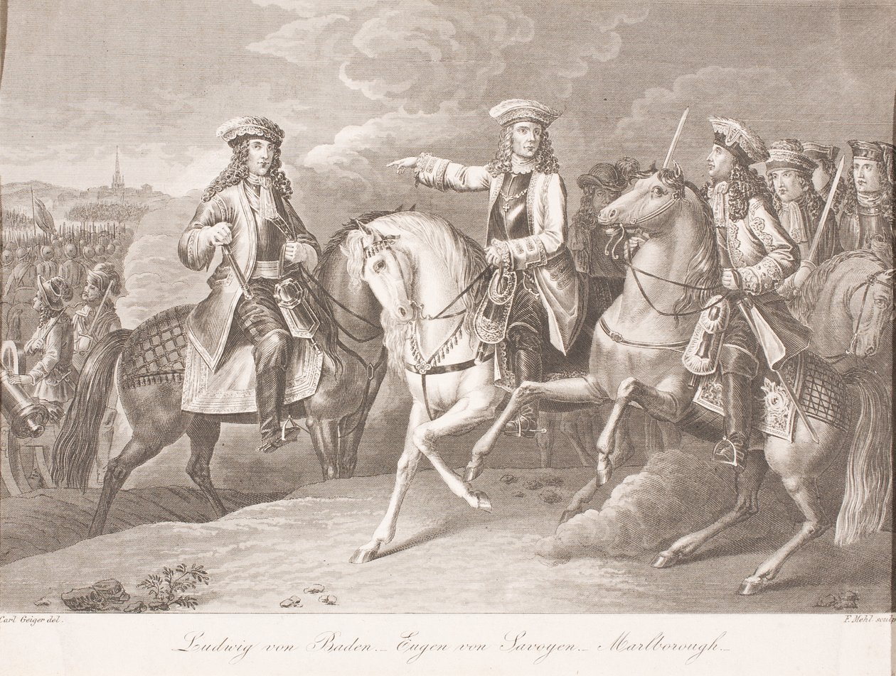 Markgraf Ludwig Wilhelm von Baden-Baden, Prinz Eugen von Savoyen und John Churchill, Herzog von Marlborough von Carl Joseph Geiger