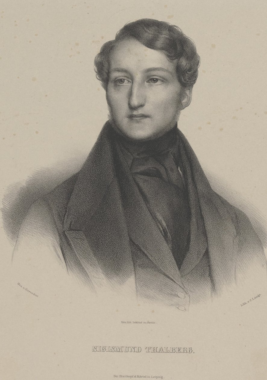 Porträt des Pianisten und Komponisten Sigismund Thalberg, 1812-1871 von Carl Lange