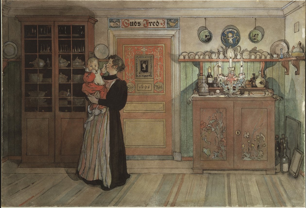 Zwischen Weihnachten und Neujahr, aus der Serie Ein Zuhause, ca. 1895 von Carl Larsson