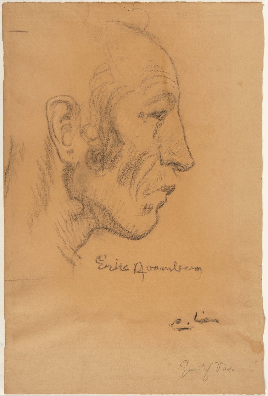 Profil eines Mannes nach rechts von Carl Larsson