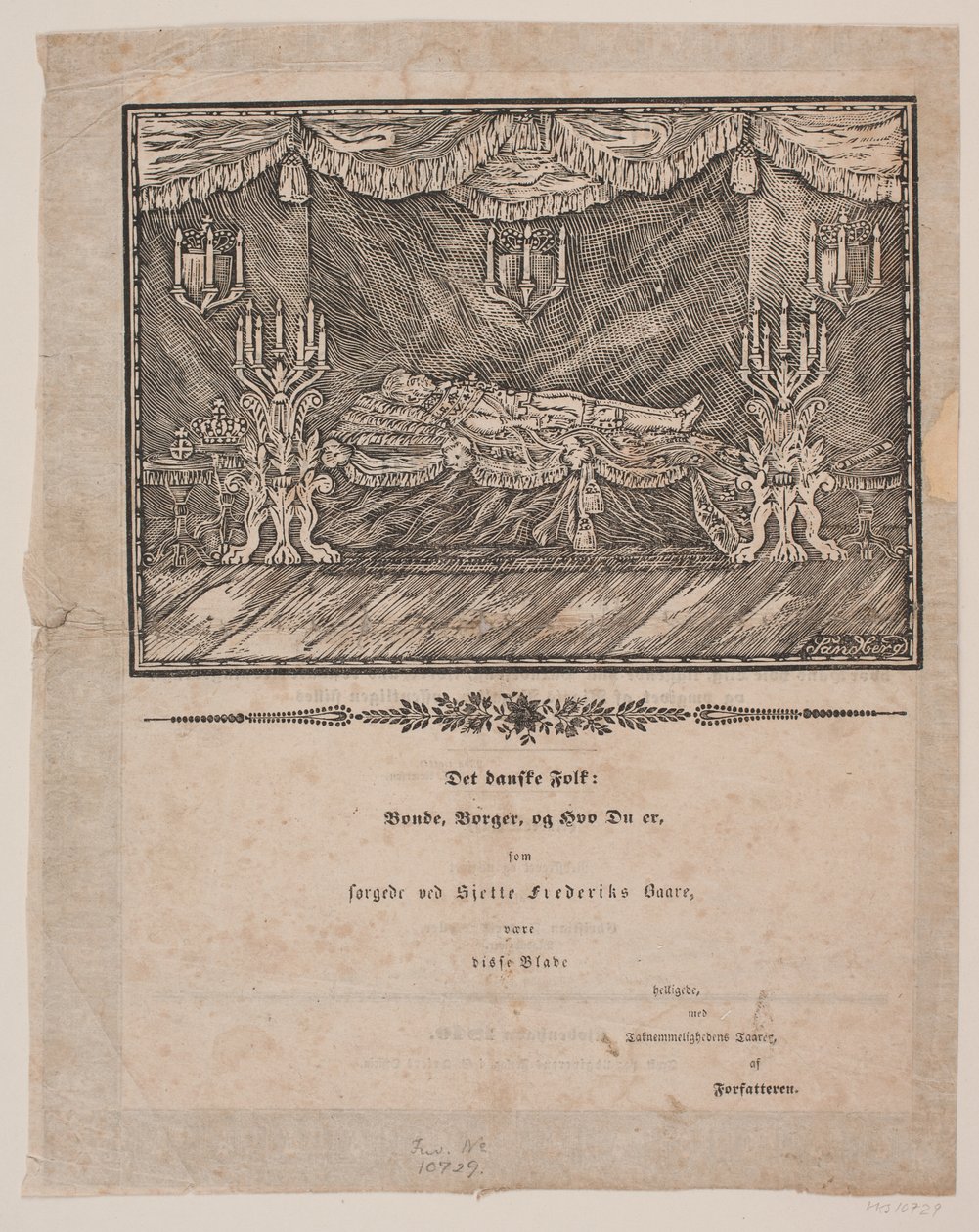Friedrich VI. auf dem Totenbett von Carl Leonard Sandberg