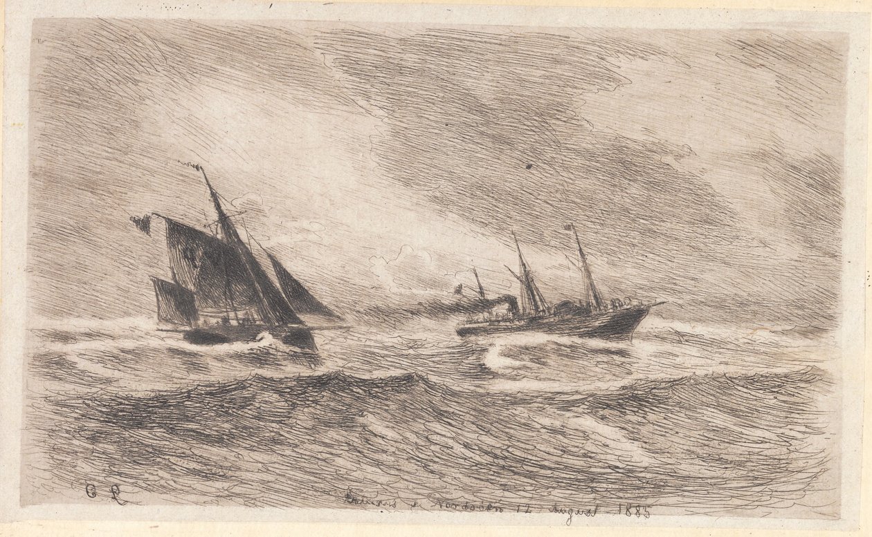 Sturm in der Nordsee. Arcturus bekommt einen Lotsen von Carl Locher