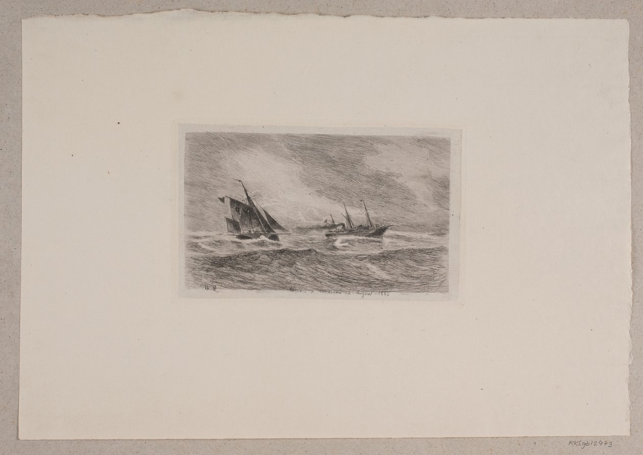 Sturm in der Nordsee. Arcturus bekommt einen Lotsen von Carl Locher