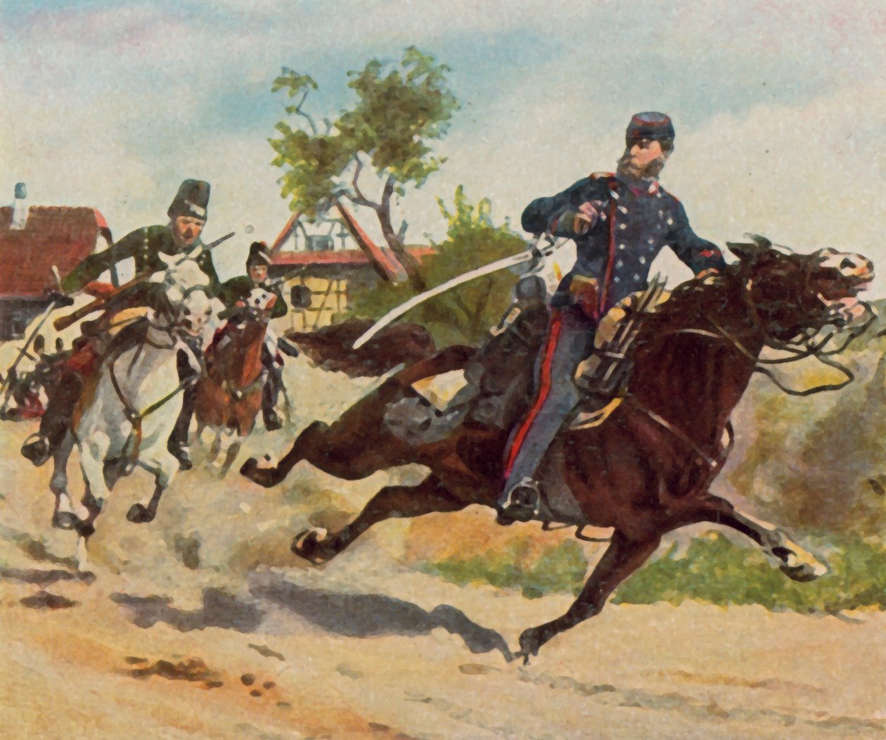 Erkundungsritt von Graf Zeppelin bei Schirlenhof, 26. Juli 1870 von Carl Ludwig Friedrich (after) Becker