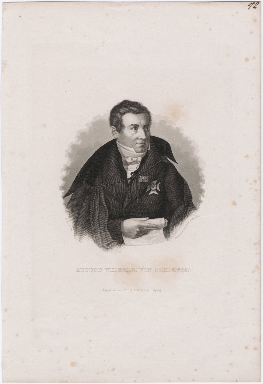August Wilhelm von Schlegel 1767-1845 von Carl Mayer
