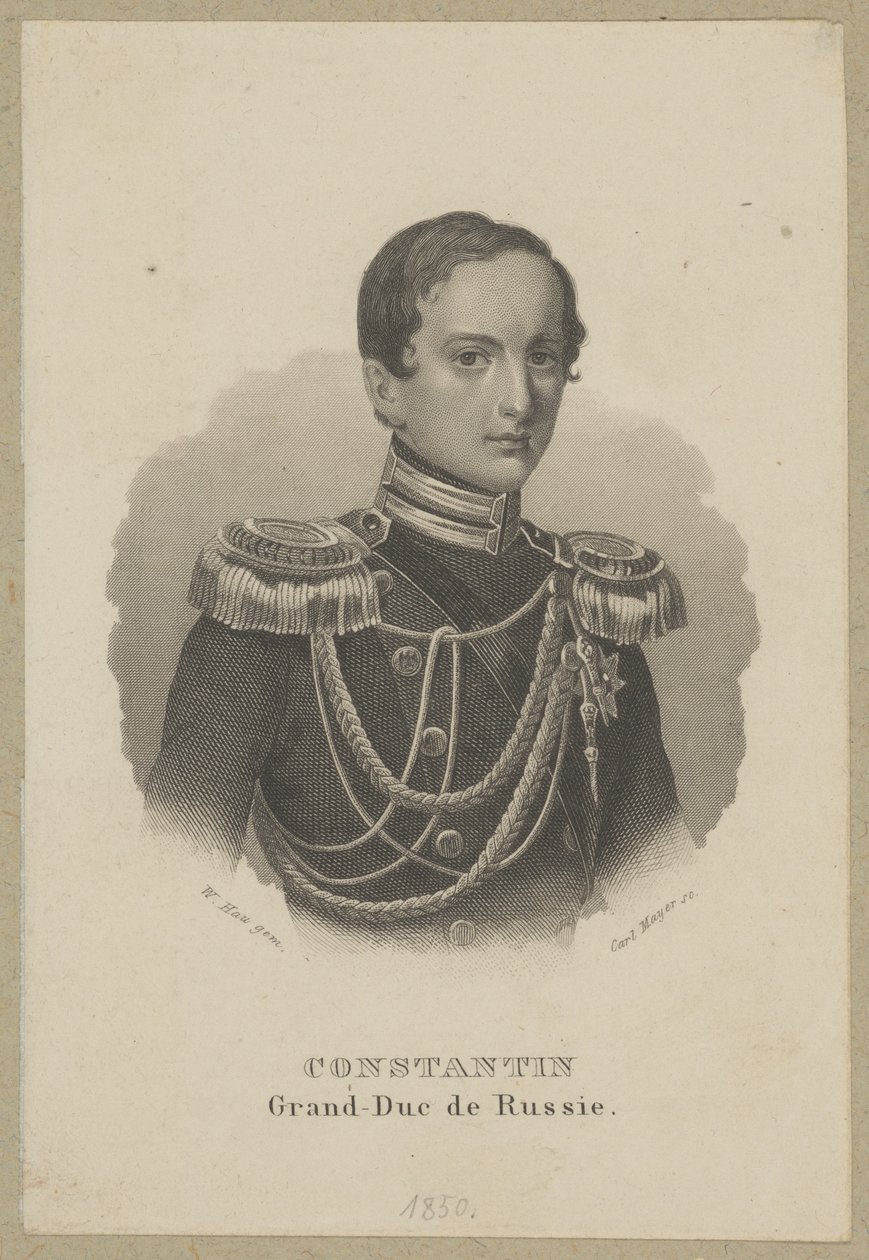 Konstanty Mikołajewicz Romanow (1827 Petersburg - 1892 Pawłowsk) – Großfürst von Russland, General und Statthalter des Königreichs Polen, Präsident des Staatsrats des Kongresskönigreichs, Admiral der Flotte von Carl Mayer